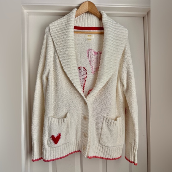 Maeve Anthro hearts cardigan euc large - Picture 5 of 5